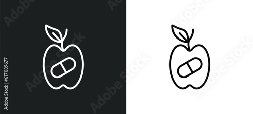synthetic food line icon in white and black colors. synthetic food flat vector icon from synthetic food collection for web, mobile apps and ui.