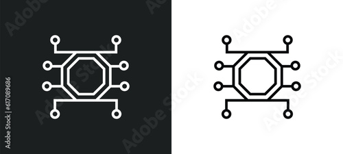 unsupervised learning line icon in white and black colors. unsupervised learning flat vector icon from unsupervised learning collection for web, mobile apps and ui.