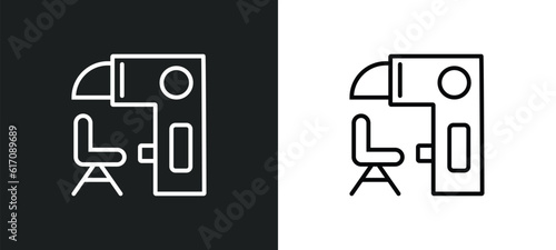 sensorama line icon in white and black colors. sensorama flat vector icon from sensorama collection for web, mobile apps and ui.