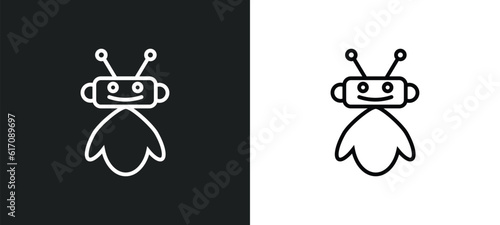 robot assistant line icon in white and black colors. robot assistant flat vector icon from robot assistant collection for web, mobile apps and ui.