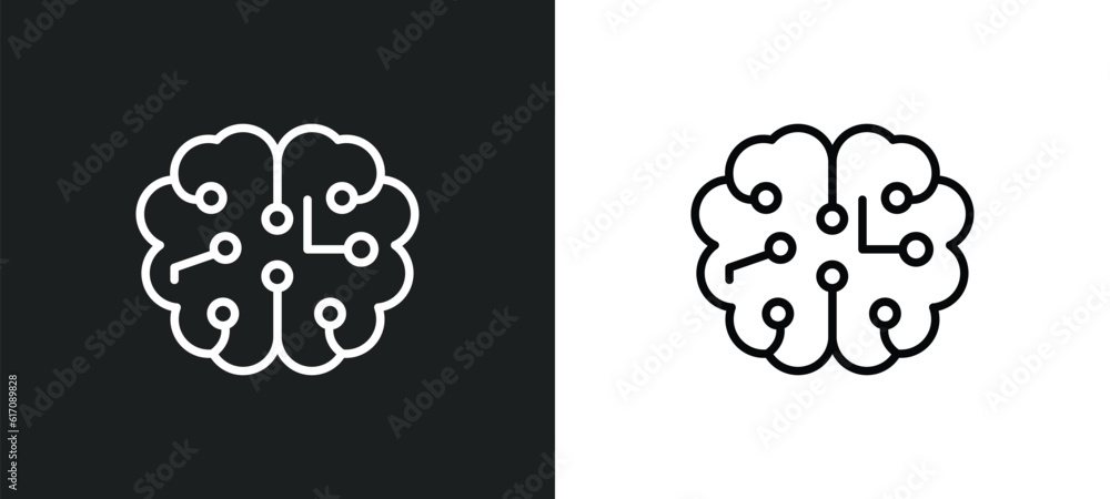intelligence line icon in white and black colors. intelligence flat vector icon from intelligence collection for web, mobile apps and ui. intelligence line icon in white and black colors. intelligence flat vector icon from intelligence collection for web, mobile apps and ui.