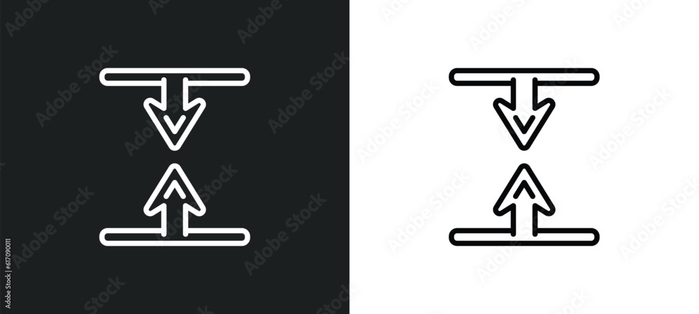 vertical resize line icon in white and black colors. vertical resize flat vector icon from vertical resize collection for web, mobile apps and ui. vertical resize line icon in white and black colors. vertical resize flat vector icon from vertical resize collection for web, mobile apps and ui.