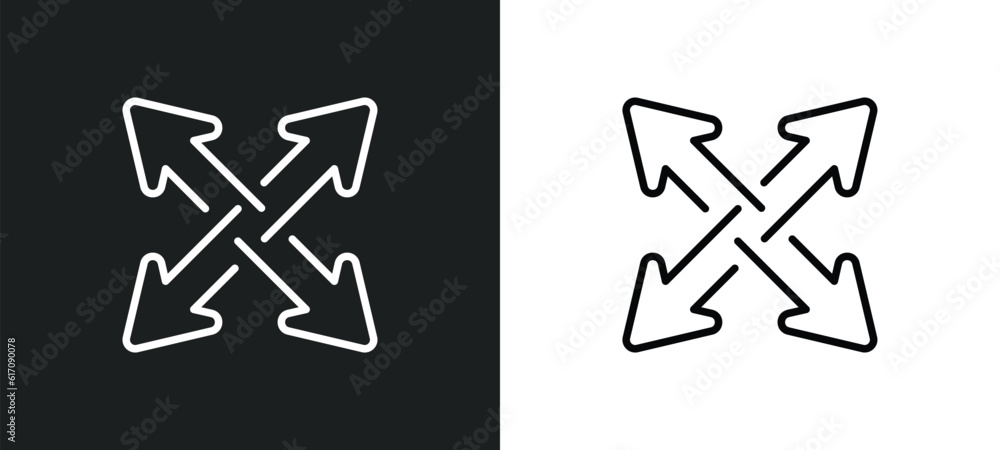 expad arrows line icon in white and black colors. expad arrows flat vector icon from expad arrows collection for web, mobile apps and ui. expad arrows line icon in white and black colors. expad arrows flat vector icon from expad arrows collection for web, mobile apps and ui.