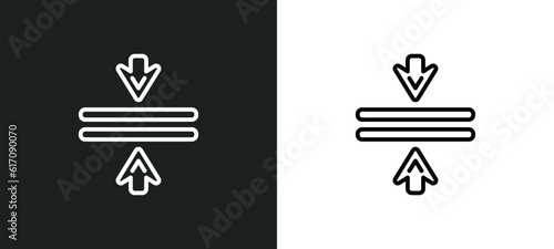 vertical merge line icon in white and black colors. vertical merge flat vector icon from vertical merge collection for web, mobile apps and ui.