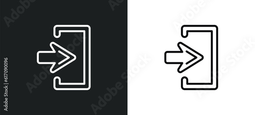 enter left line icon in white and black colors. enter left flat vector icon from enter left collection for web, mobile apps and ui.