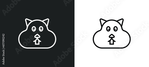 wombat line icon in white and black colors. wombat flat vector icon from wombat collection for web, mobile apps and ui.