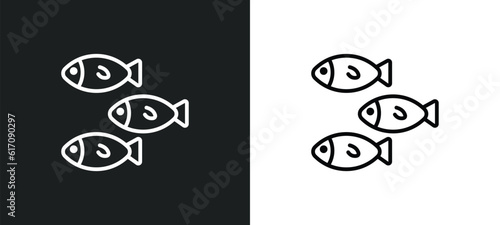 shoal line icon in white and black colors. shoal flat vector icon from shoal collection for web, mobile apps and ui.