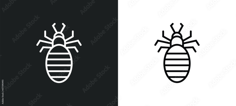 louse line icon in white and black colors. louse flat vector icon from louse collection for web, mobile apps and ui.