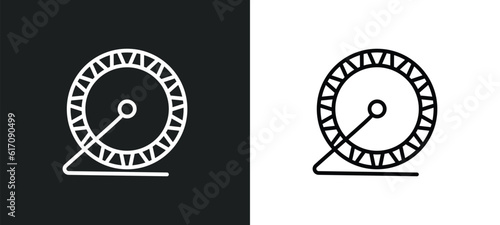 hamster ball line icon in white and black colors. hamster ball flat vector icon from hamster ball collection for web, mobile apps and ui.