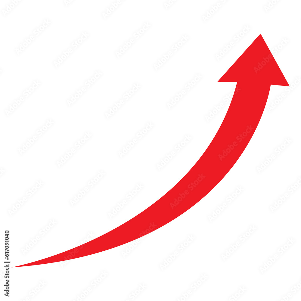 red arrow on white background