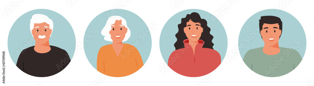 Set portrait of other person of big diverse business team vector flat illustration. People avatars collection isolated. Set portrait of other person of big diverse business team vector flat illustration. People avatars collection isolated.