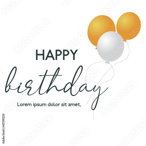 Canvas Print happy birthday card with balloons