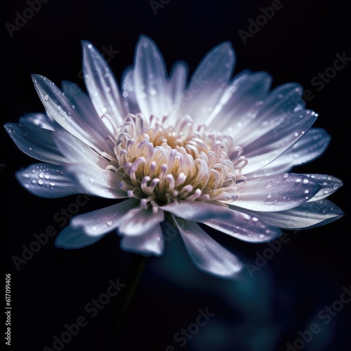  a white flower under blackligh photo