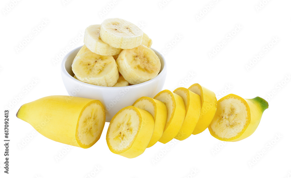 slice bananas in bowl on transparent png slice bananas in bowl on transparent png