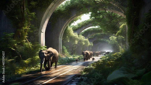 A protected corridors or bridges that enable the safe movement wildlife. AI generated