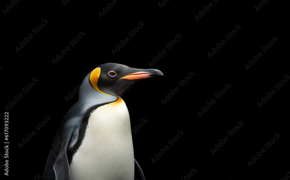 Obraz premium Closeup portrait of an elegant emperor penguin. AI generated