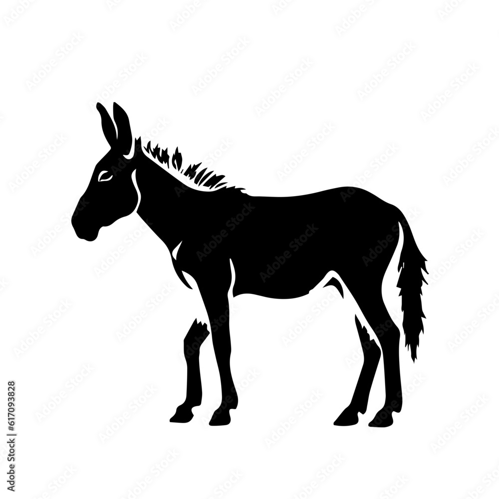 Fototapeta premium Donkey silhouette illustration, logo icon