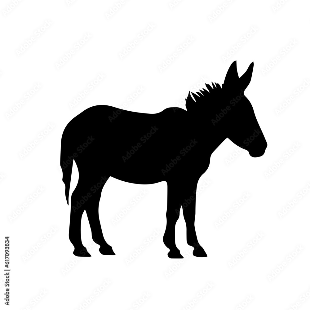 Obraz premium Donkey silhouette illustration, logo icon