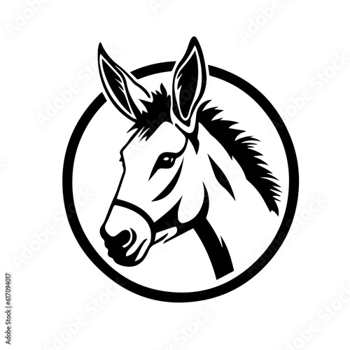 Donkey silhouette illustration, logo icon