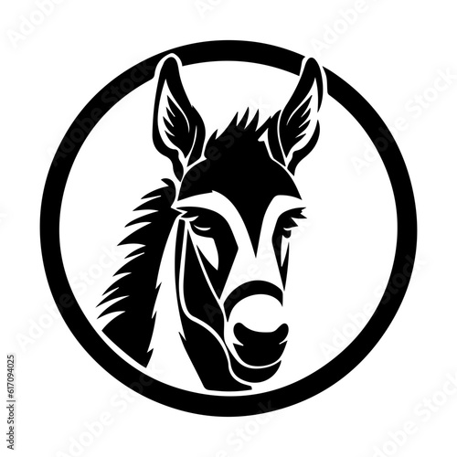 Donkey silhouette illustration, logo icon