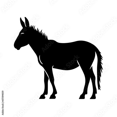 Donkey silhouette illustration, logo icon