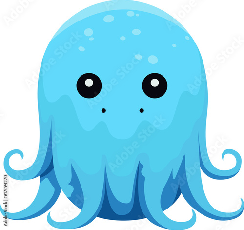 Cute octopus cartoon minimal flat