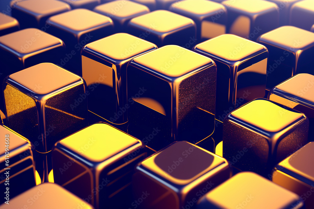 Fototapeta premium Wallpaper with rendered reflective shapes