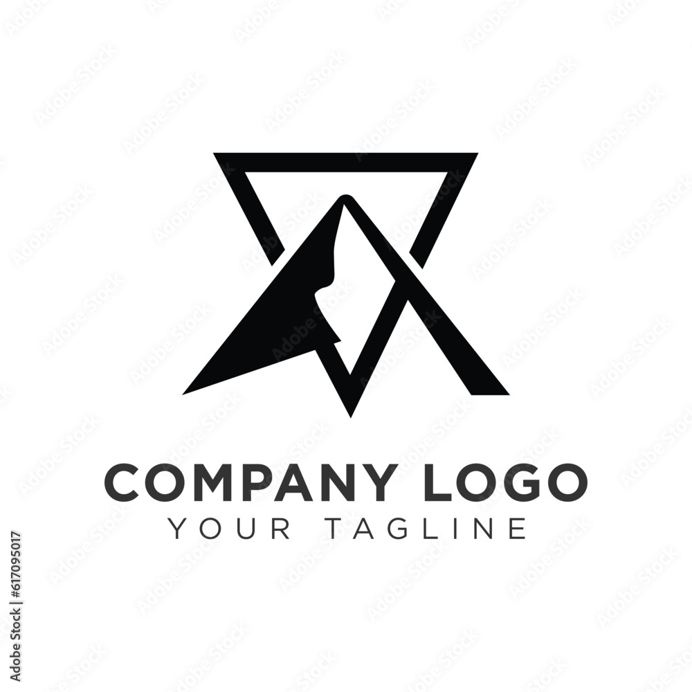 Naklejka premium Premium Modern Vector Logo Mountain For Company Logo With Abstract Letter A Identity & Shield Logo