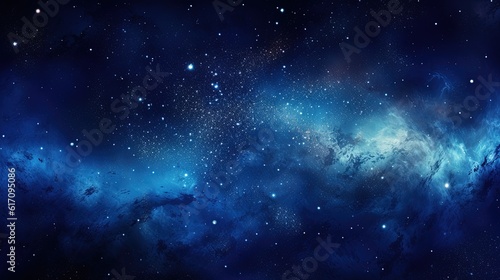 Galaxy with a blue star background, generated by AI
