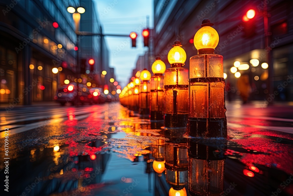 Traffic light's gaze Peer through the lens of a traffic light