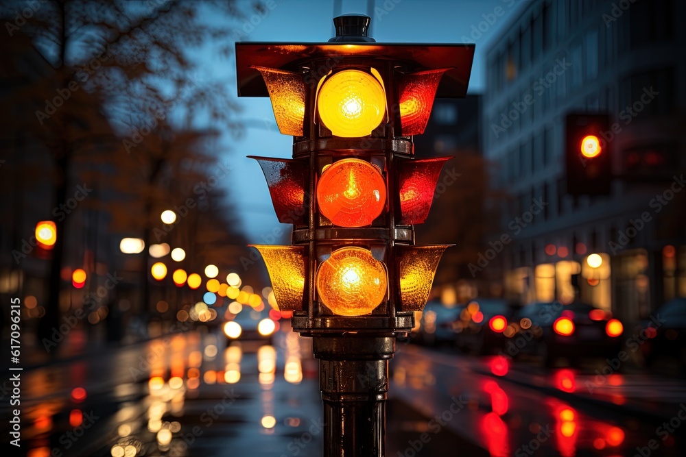 Traffic light's gaze Peer through the lens of a traffic light