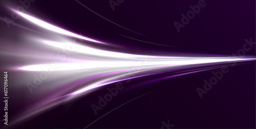 Fototapeta Naklejka Na Ścianę i Meble -  Light trail wave, fire path trace line and incandescence curve twirl. PNG Light white pedestal, podium, platform, table vector. Luminous white lines of speed. Twist white line. Abstract motion lines.	