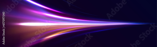 Abstract technology light lines background 3d. Glitter blue wave light effect. Magic golden luminous glow design. Neon motion glowing wavy lines. Vector illustration.	