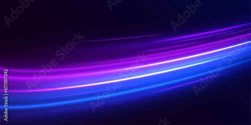 Abstract technology light lines background 3d. Glitter blue wave light effect. Magic golden luminous glow design. Neon motion glowing wavy lines. Vector illustration.	