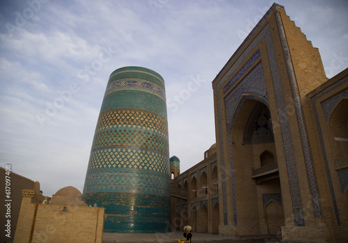 View of the Kaltaminor of Khiva, Uzbekistan
