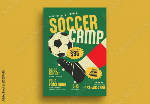 Retro Soccer Camp Event Flyer (ID: 617097440)
