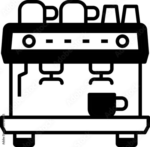 Coffee Shop Esprees Machine icon stlye design elements for decoration.