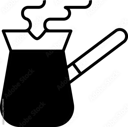 Coffee Shop Turkish cezve icon stlye design elements for decoration.