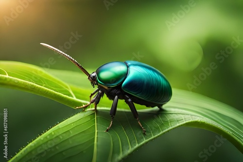 jewel scarab on the green leaf © baloch