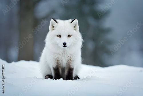 arctic fox on the snow © baloch