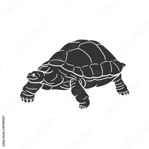 Turtle Icon Silhouette Illustration. All Terrain Tortoise Vector Graphic Pictogram Symbol Clip Art. Doodle Sketch Black Sign.