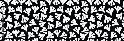 Aesthetic floral seamless pattern Design In Black Background.
