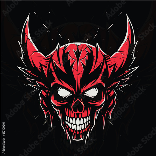 Free vector red devil face vector logo