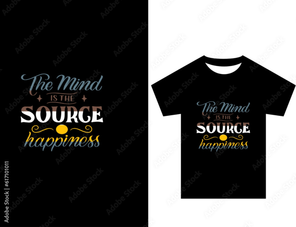 The Mind is the source summer graphic t-shirt design, tropical print, vector illustration.
