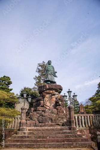Statue of Maeda Toshiie, Kenroku-en Park, Kanazawa, Japan