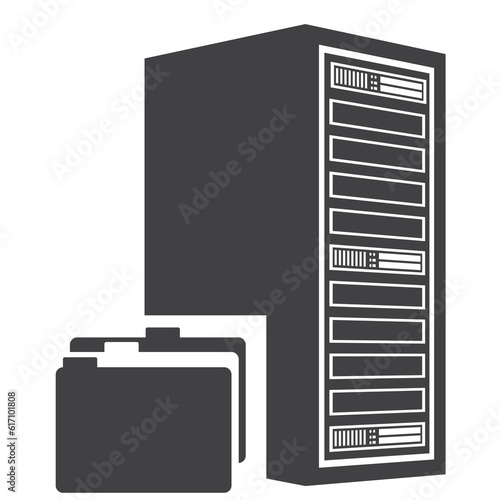 computer database server, vector solid icon