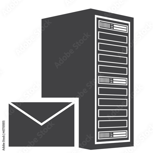 mail server, computer technology, vector solid icon