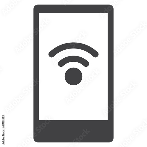 smartphome,mobile with signal, vector solid icon