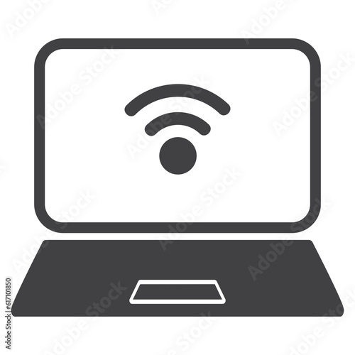 laptop notebook, vector solid icon