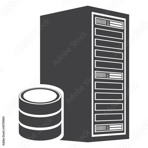 computer server, data storage, vector solid icon